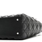 Grained Calfskin Cannage Medium Lady Dior Black