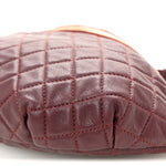 Calfskin Quilted Banane Waist Bag Fanny Pack Burgundy
