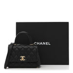 Caviar Quilted Extra Mini Coco Handle Flap Black