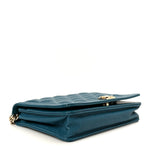 Caviar Quilted Boy Wallet On Chain WOC Blue