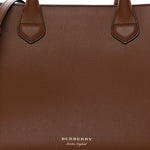 Grainy Calfskin House Check Medium Banner Tote Tan