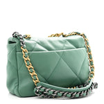 Lambskin Quilted Medium Chanel 19 Flap Green
