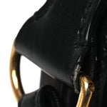 Calfskin D Fence Saddle Bag Black