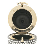 Metal Resin Lambskin Crystal Lipstick Case Long Necklace On Chain Silver Black Gold