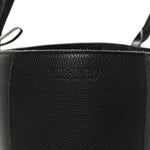 Grained Calfskin Maxi Intrecciato Medium Arco Tote Black