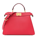 Vitello Seta Shiny Nappa Small Peekaboo I SEE U Satchel Lampone Light Rose