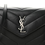 Calfskin Y Quilted Monogram Toy Loulou Crossbody Bag Black