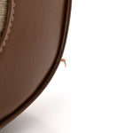 GG Supreme Monogram Azalea Calfskin Web Medium Jackie 1961 Hobo Beige Ebony Brown Sugar