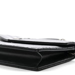 Grain De Poudre Matelasse Chevron Monogram Envelope Chain Wallet Black