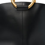Smooth Calfskin Maxi Trapezoid Shopping Tote Black