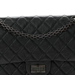 Aged Calfskin Quilted 2.55 Reissue 225 Flap So Black