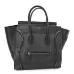 Drummed Calfskin Mini Luggage Black