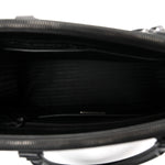 Saffiano Lux Monochrome Large Galleria Double Zip Tote Black