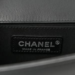 Lambskin Chevron Quilted Medium Boy Flap Black
