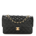 Caviar Quilted Small Double Flap Black