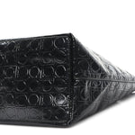 Patent Gancini Embossed Tote Black