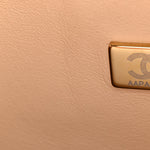 Caviar Quilted Medium Double Flap Beige