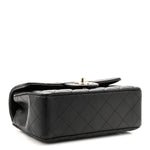 Lambskin Quilted Mini Rectangular Flap Black