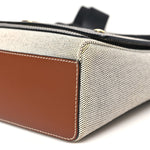 Canvas Horseferry Print Note Crossbody Bag Grey Black