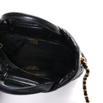 Lambskin Quilted Mini Bow Bag Black