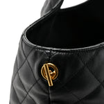 Lambskin Quilted Maxi Icare Shopping Tote Black