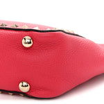 Pebbled Calfskin Mini Rockstud Tote  Cyclamin