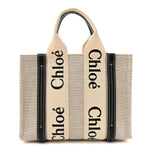 Cotton Calfskin Small Woody Ribbon Tote White Blue