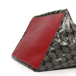 Crystal Monogram Large Web Handle Bucket Tote Red
