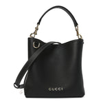 GG Calfskin Emblem Mini Bucket Bag Black