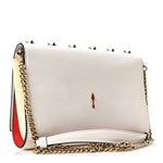 Calfskin Spikes Loubinthesky Paloma Clutch Snow