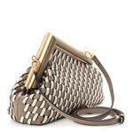 Vitello Grace Intreccio Nappa Small Fendi First Tortora White Rice