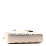 Metallic Lambskin Cannage Small Lady D-Joy Champagne