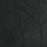 Calfskin Crocodile Embossed West Hollywood Monogram Fold Over Clutch Black