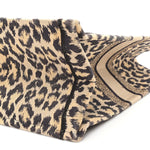Canvas Mizza Embroidered Large Leopard Book Tote Beige