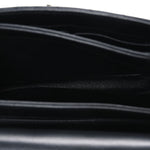 Lambskin Chevron Quilted Small Trendy CC Flap Dual Handle Bag Black