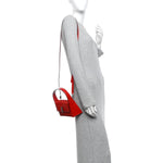 Brushed Calfskin Small Geometric Prisma Shoulder Bag Flame Red