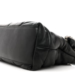 Lambskin Quilted Medium Loulou Puffer Monogram Chain Satchel Black