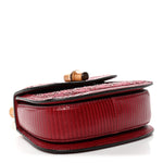 Moire Fabric Calfskin Rhinestone Monogram Monochrome Lizard Embossed Mini Bamboo 1947 Top Handle Chain Bag Red
