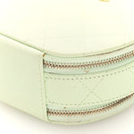 Caviar Quilted Round Handle With Care Vanity With Chain Light Green