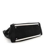 Canvas Grosgrain Striped CC Shopping Tote Black White