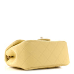 Lambskin Quilted Mini Square Flap Light Yellow