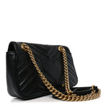 Calfskin Matelasse Mini GG Marmont Shoulder Bag Black