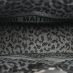 Canvas Mizza Embroidered Large Leopard Book Tote Grey