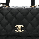 Caviar Quilted Extra Mini Coco Handle Flap Black