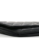 Lambskin Quilted Wallet On Chain WOC Black