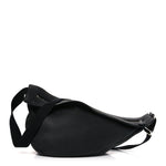 Grained Calfskin Large Slouchy Banana Bag Black