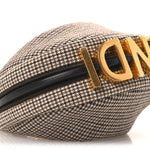 Wool Nappa Micro Houndstooth Nano Fendigraphy Hobo Charm Beige Moro