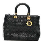 Lambskin Cannage Large Lady Dior Black