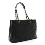 Caviar Quilted Grand Shopping Tote GST Black