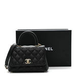Caviar Quilted Extra Mini Coco Handle Flap Black